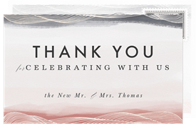 'Flowing Lines' Wedding Thank You Note
