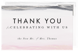 'Flowing Lines' Wedding Thank You Note