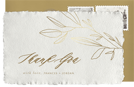 'Romantic Stems' Wedding Thank You Note