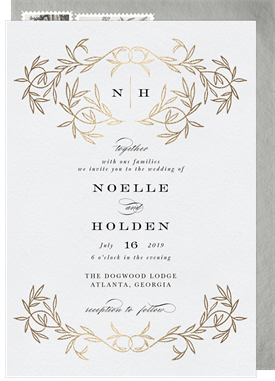 'Formal Monogram' Wedding Invitation