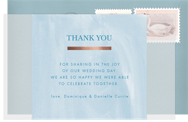 'Watercolor Strip' Wedding Thank You Note