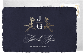 'Classic Laurel Crest' Wedding Thank You Note