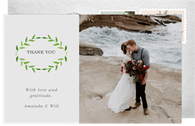'Classic Laurel' Wedding Thank You Note