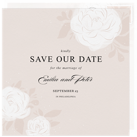 'Lush Roses' Wedding Save the Date
