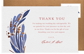 'Loose Bouquet' Wedding Thank You Note