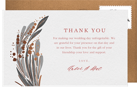 'Loose Bouquet' Wedding Thank You Note