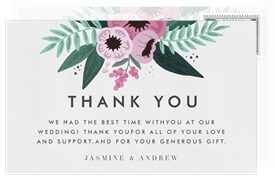 'Playful Florals' Wedding Thank You Note