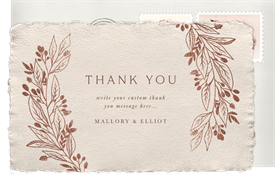 'Rose Gold Laurels' Wedding Thank You Note