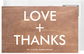 'Wood You Love Me' Wedding Thank You Note
