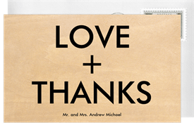 'Wood You Love Me' Wedding Thank You Note