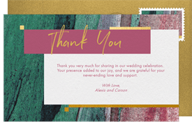 'Color Bands' Wedding Thank You Note