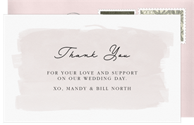 'Painted Swash' Wedding Thank You Note