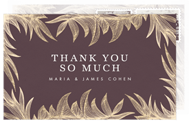 'Flourished Leaves' Wedding Thank You Note