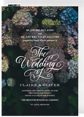 'Hydrangeas' Wedding Invitation