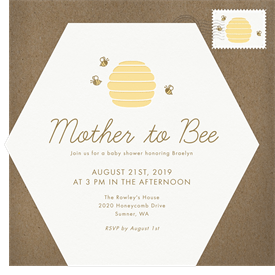 'Mother to Bee' Baby Shower Invitation
