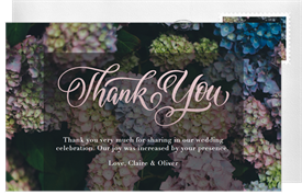 'Hydrangeas' Wedding Thank You Note