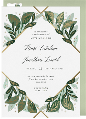 'Arbor Wreath' Wedding Invitation