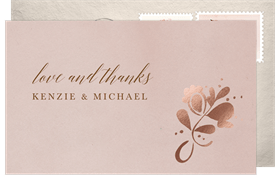 'Perfectly Romantic' Wedding Thank You Note