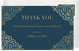 'Filigree Four Corners' Wedding Thank You Note