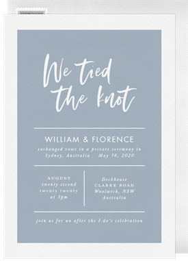 'We Tied the Knot' Wedding Invitation