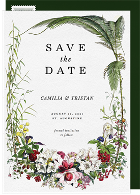 'Tropical Wreath' Wedding Save the Date