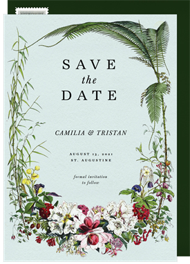 'Tropical Wreath' Wedding Save the Date