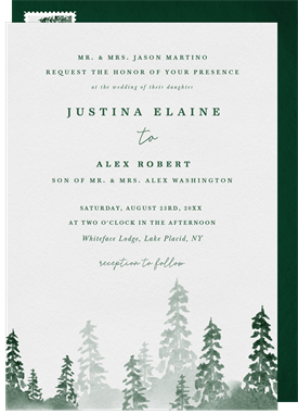 'Monochrome Forest' Wedding Invitation