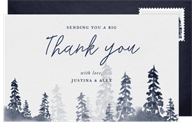 'Monochrome Forest' Wedding Thank You Note