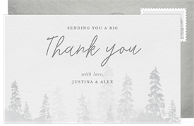 'Monochrome Forest' Wedding Thank You Note
