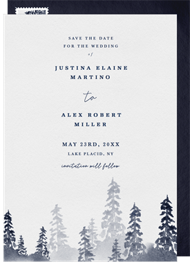'Monochrome Forest' Wedding Save the Date
