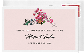 'Bright Bougainvillea' Wedding Thank You Note