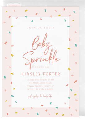 'Sprinkle Confetti' Baby Shower Invitation