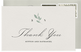 'Charming Crest' Wedding Thank You Note