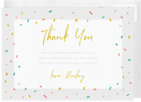'Sprinkle Confetti' Baby Shower Thank You Note