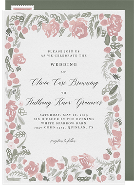 'Soft Floral Frame' Wedding Invitation