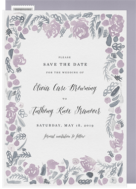'Soft Floral Frame' Wedding Save the Date