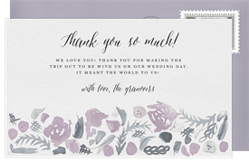'Soft Floral Frame' Wedding Thank You Note
