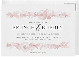'Floral Watercolor Bands' Bridal Shower Invitation