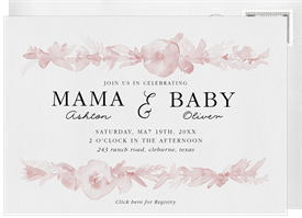 'Floral Watercolor Bands' Baby Shower Invitation