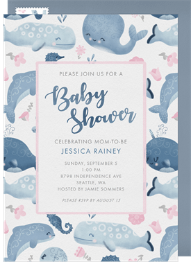 'Whimsical Sea Creatures' Baby Shower Invitation