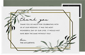 'Nature's Beauty' Wedding Thank You Note