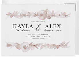 'Floral Watercolor Bands' Wedding Save the Date