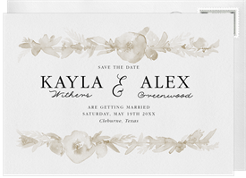 'Floral Watercolor Bands' Wedding Save the Date