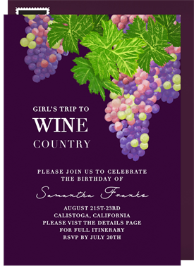 'Classic Wine Country' Adult Birthday Invitation