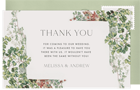'Maidenhair Ferns' Wedding Thank You Note