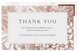 'Bouvardia in Bloom' Wedding Thank You Note