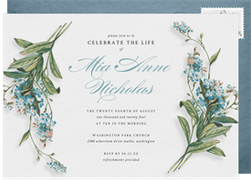 'Forget-me-not Romance' Memorial Invitation