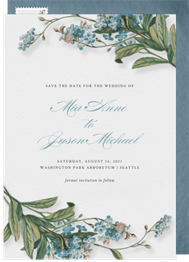 'Forget-me-not Romance' Wedding Save the Date