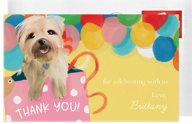 'Party Puppy' Kids Birthday Thank You Note