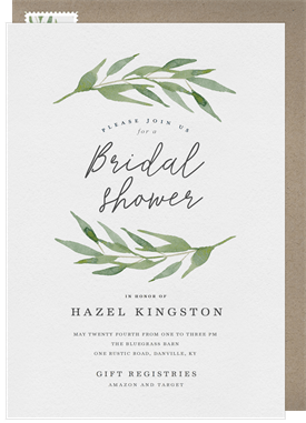 'Arched Branches' Bridal Shower Invitation